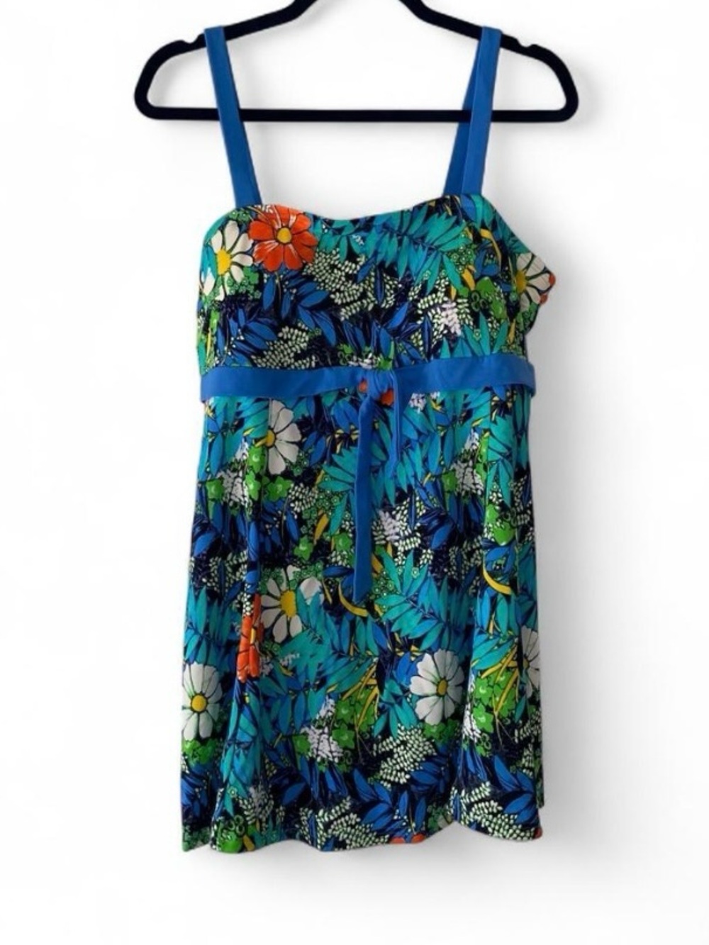 NWT Fit 4 U "Fit 4 Ur Thighs" Floral Swim Dress Swimsuit Plus Size 20W QVC